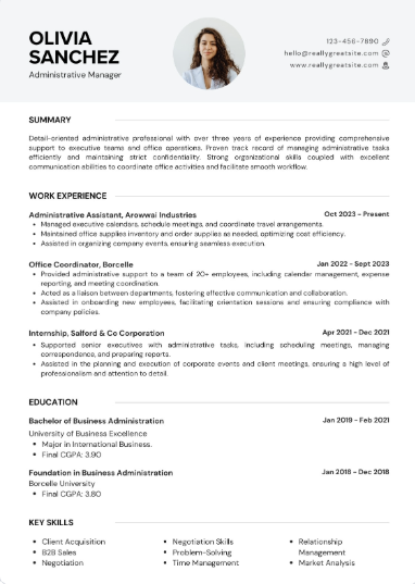 Professional CV Sample 35